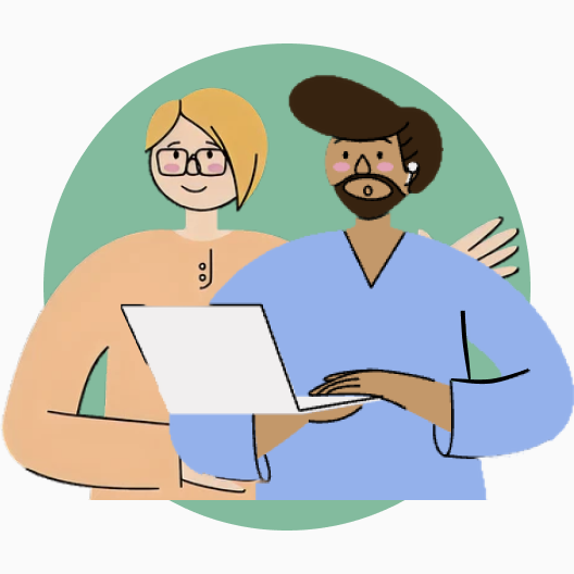 Illustration depicting two characters.