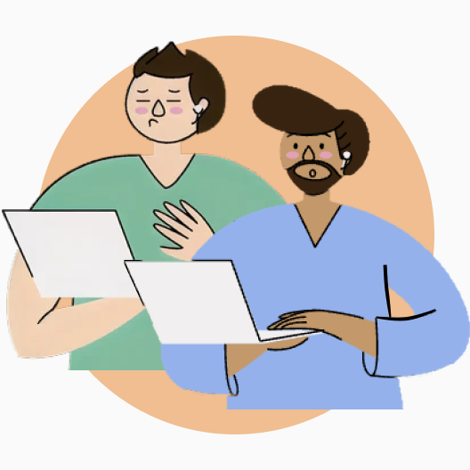 Illustration depicting two characters.