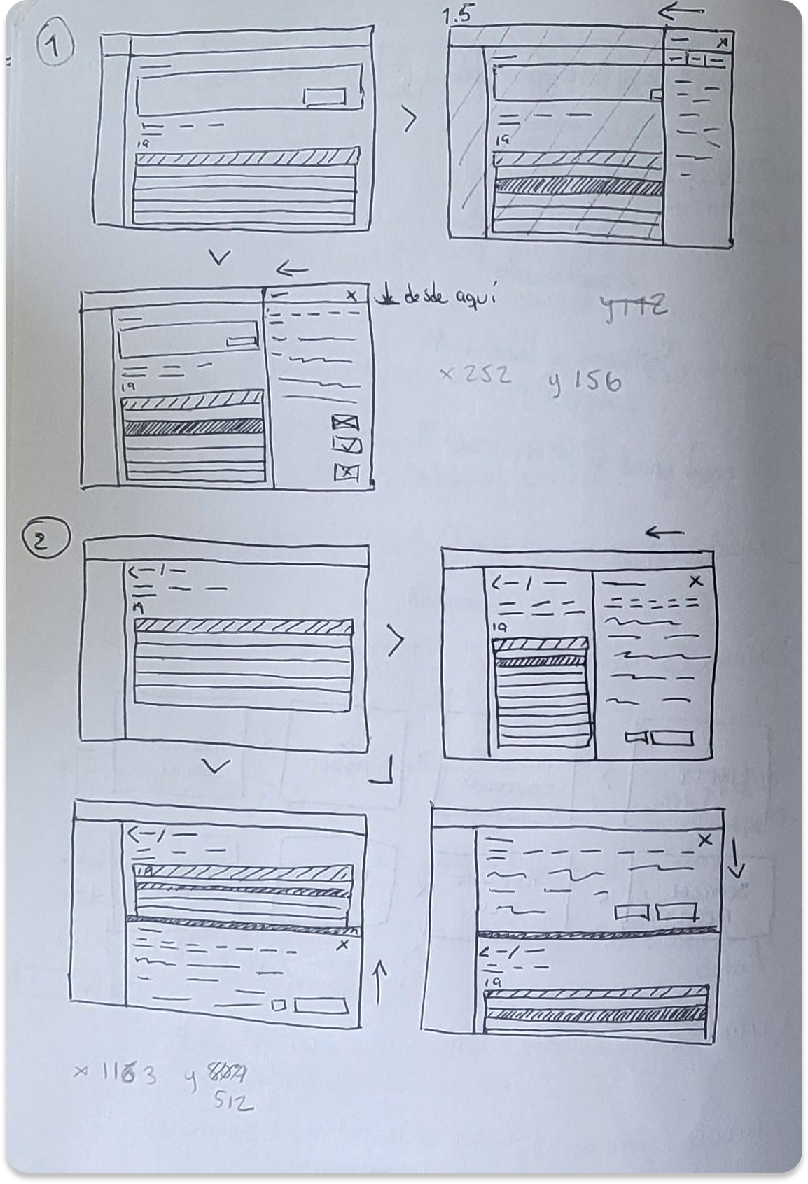 Photo of a notebook with sketches.