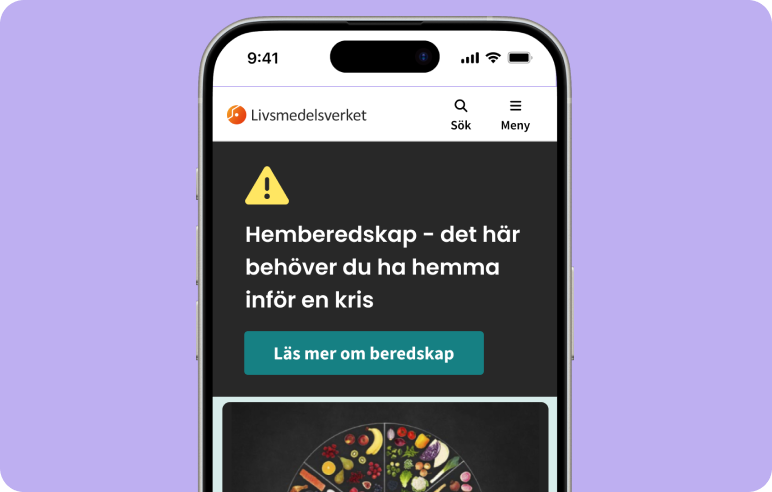 Close-up of banner for important notices in the startpage.