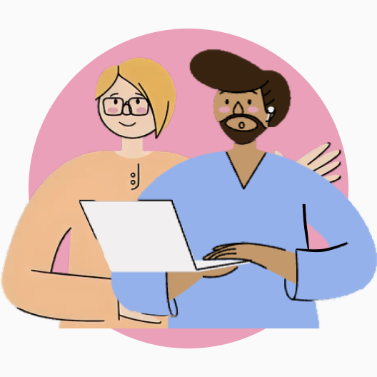 Illustration depicting two characters.