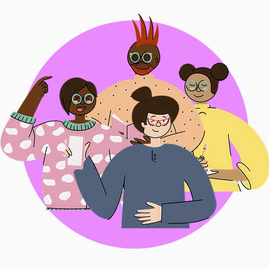 Illustration depicting four characters.